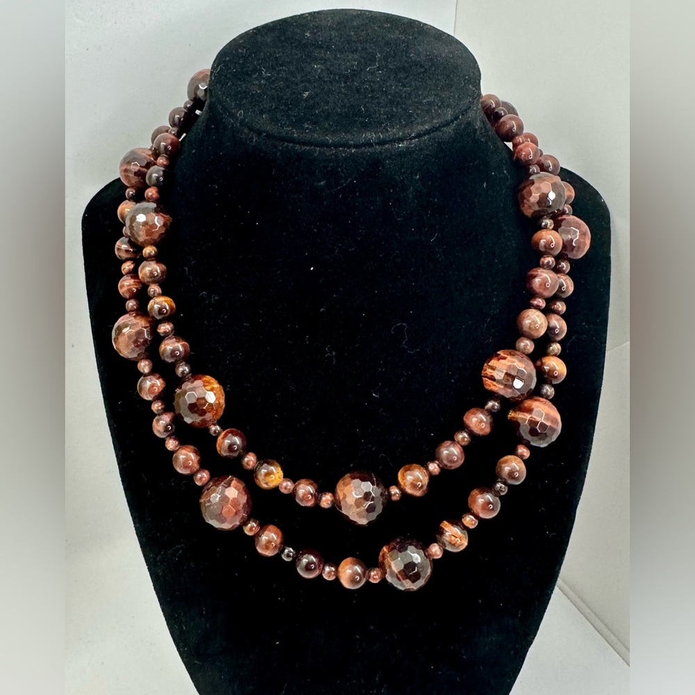 JAY KING DRT Desert Rose Trading Tiger’s Eye Faceted Wrap Long Beaded Necklace